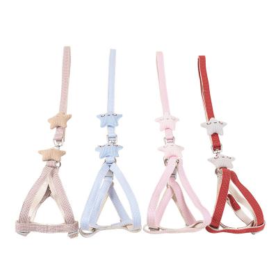 China 2021 Pet Chest Harness Factory Supplies Thousand Bird Quarter Starfish Custom Adjustable Pet Collar Leash Set Pet Collars and Leashes for sale