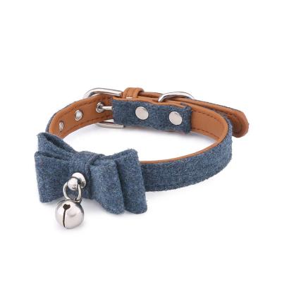 China Factory Direct Sales Felt Material Sublimation Pet Collar Bowknot Factory Designer Style Modern JEWELED Pet Collar With Bell for sale