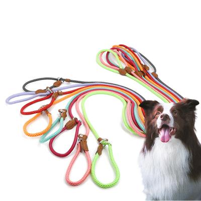 China Personalized Mini Carabiner Swivel Dog Leash Designer Durable Fancy Non-Slip Nylon Macrame Chain Nylon Dog Leash for sale