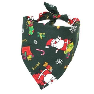 China Pet Supplies Factory Stocked Wholesale Custom Design Cotton Printed Christmas Style Dog Bandana Triangle Scarf Pet Apparel And Accessories for sale