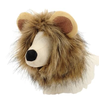 China Custom Wholesale Little Lion Stocked Dog Pet Costume Christmas Cat Hat Wig for sale