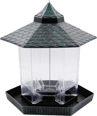 China Birds Hanging Hexagonal Covered Plastic Birds Feeder Has A Decorative Effect For Birds for sale