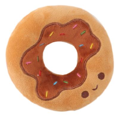 China 2021 Hot Selling Cheap Pet Dog Food Products Stuffed Animal Toy Donuts ProductsPet Viable Squeaky Toys Shape for sale