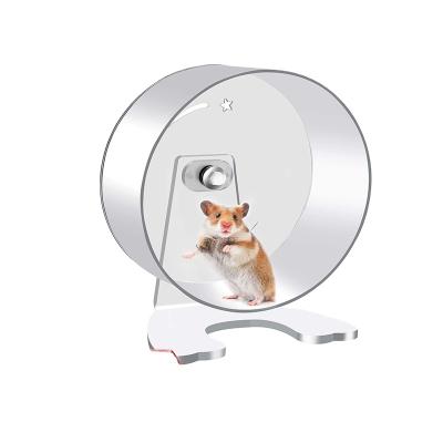 China 2021 Hamster Pet Rotating Wheel Pet Factory Small Pet Machine Products Viable Transparent Acrylic Mute Running Support Squirrel for sale