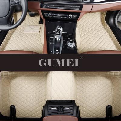 China 5D Anti-Slip Floor Mats Custom All Round Luxury Leather Diamond Single Layer 4 Pieces Auto Car Mats for sale