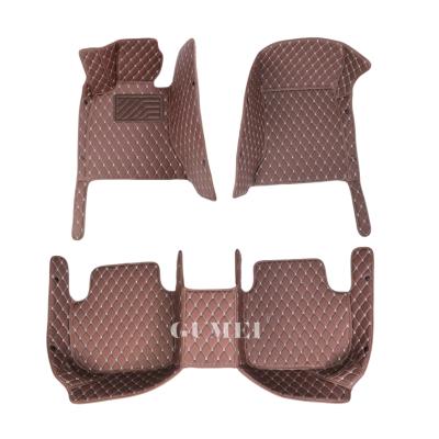 China Custom Luxury Leather Diamond Honeycomb Car Winter Anti-Slip Durable Mat 5D 7D 4 Pieces Car Mats for sale