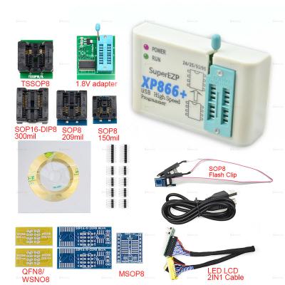 China Brands XP866 USB SPI Car Programmer Full Set Support 110+ + 15 Flash Bios Minipro Adapter Sop8/16 Support 24 25 93 95 EEPROM for sale