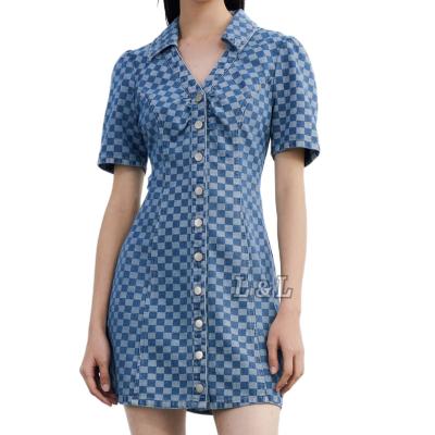 China Anti-wrinkle Guangzhou factory summer denim square fashion casual outfits for sale