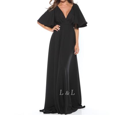 China Anti-wrinkle high quality black Lingda fashion summer dress women casual for sale