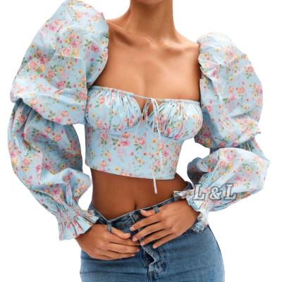 China Lingda summer fashion women's clothing 100% anti-pilling casual squishy beach long sleeve ladies tops tops for sale