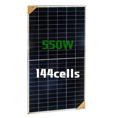 China High Efficiency PERC Mono Glass Module Single / Double Half Cells 470w 545w 550w Half-cut Silicon Solar Modules for sale