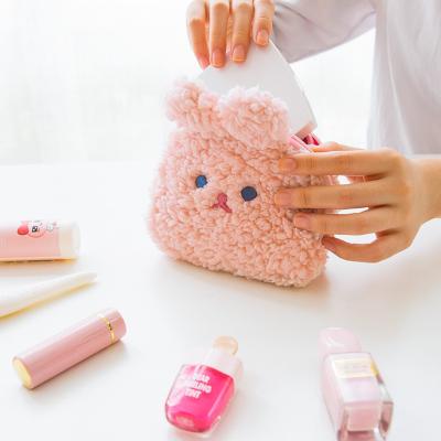 China No Shape Cute Fluffy Plush Rabbit Plush Bag Cartoon Coin Purse Cosmetic Plush Toy Bag for sale