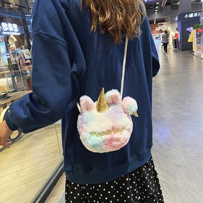 China Custom Plush Stuffed Plush Toy Unicorn Plush Bags Fashion Bag For Kids Cute Rainbow Color Unicorn Toy Bag for sale