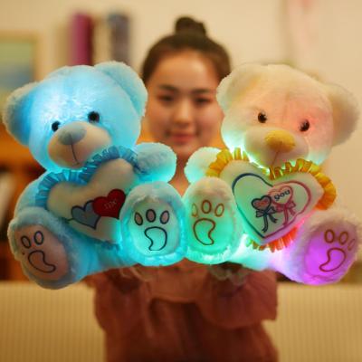 China Children Play Kids Birthday Gift Glow in the Dark Kids Toy Glow Up Toy 25cm LED Stuffed Teddy Bear Light Toy for sale