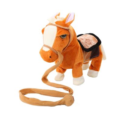 China Dropshipping Hot Selling Singing Children's Gift Mobile Horse Toy for Children Horse Plush Toy Plush Standing Horse for sale