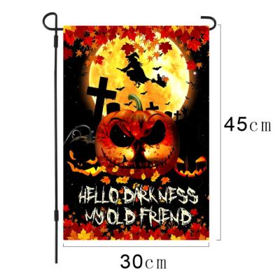 China Halloween Garden Flag Pumpkin Festival Yard Flag Canvas Double Sided Party Decorative Activity Decoration for sale