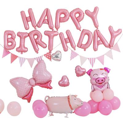 China Printing Birthday Theme Party Balloon Backdrops Stands Decorative Alphabet Foil Balloon Pack for sale