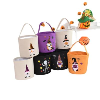 China Easter Decoration Cartoon Pritning Sublimation Halloween Trick or Treat Bucket Bag Wholesale Trick or Treat Bag for sale