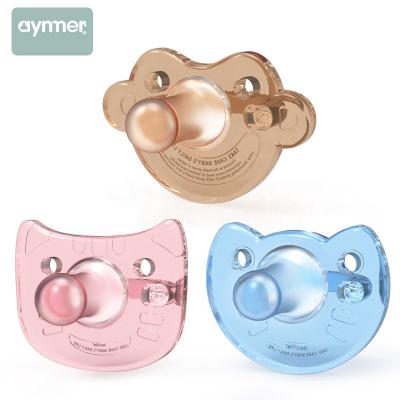 China BPA Free 2021 High Quality Custom Silicone Pacifier For Baby Newborn Round Nipple Flat Sleeping Pacifier for sale