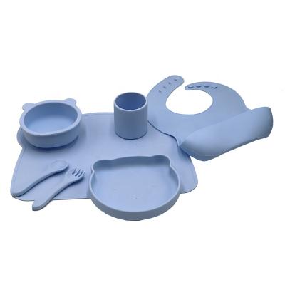 China 2021 New Sale Children's Set Silicone Baby And Dish Silicone Baby Feeding Spoon for sale