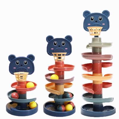 China PP Christmas Gifts Baby Plastic Assemble 7 Floor Sliding Ball Tower Roller Orbit Stackers Rolling Ball Tower Toys Children Educational for sale