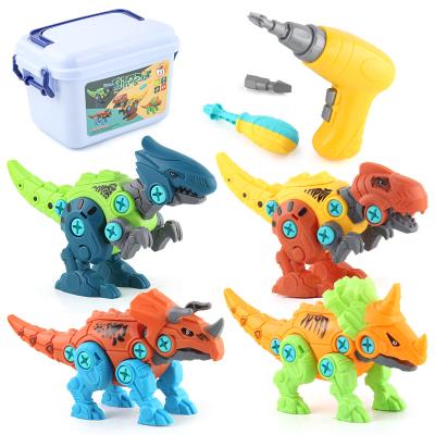 China Wholesale plastic assemble dinosaur with instruction set for boys take apart diy to disassemble and assemble dinosaur puzzle toys for kids for sale