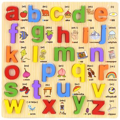 China Low Moq Educational Wooden Alphabet Number A-Z Letter Educational Toy Hot Sale Toy Jigsaw Puzzle Board Animal Toy for Kid Kindergarten Kids for sale