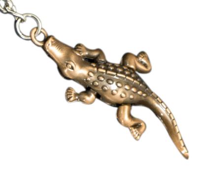 China Cartoon Zinc Alloy Car Keychain Caiman Key Chain 3D Metal Crocodile Pendant Charm for sale