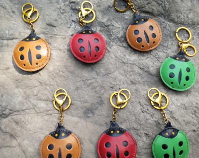 China Cute Coccinellidae Ladybird Promotion Gift Ladybug Key Chain Pendant Charm Leather Key Chain for sale