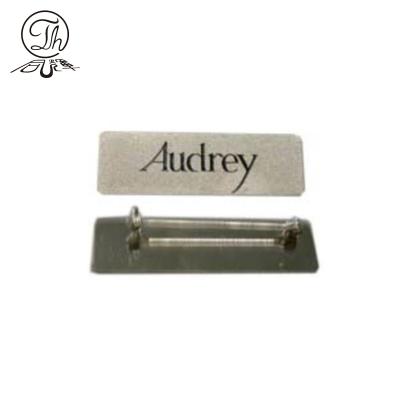 China China Engraved Name Plate Pin Metal Badges for sale