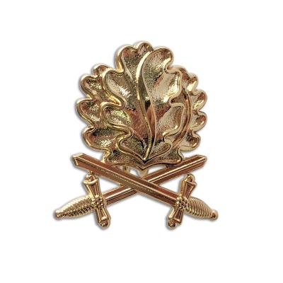 China German Double Sword Metal Badge Oak Leaf Medal Knight Iron Cross Pin Brooch for sale