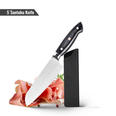 China Konoll Viable 5 Inch Santoku Knife With Pakka Wood Decorated With Mosaic Rivet Amazon Hot Selling Kitchen Knife for sale