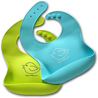 China OEM ODM Silicone BPA Free Custom Baby Bib Adjustable Fit Waterproof Baby Bibs With Food Catcher for sale