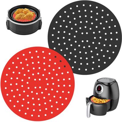 China Viable Kitchen Reusable Air Fryer Silicone Liners Round, Non-Stick, Food Grade Reusable Air Fryer Accessories Replace Parchment for sale