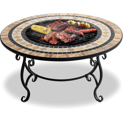 China Factory Price Stocked Outdoor Round Garden Mosaic Fire Pit Barbeque for sale