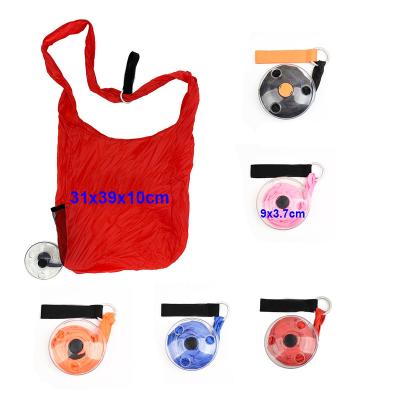 China Wholesale Folding Disc Round Roll Up Storage Shopping Bag for sale