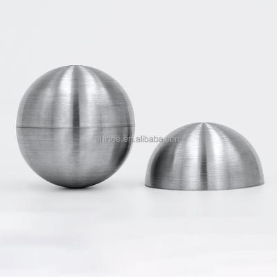 China Decoration Customized Brushed Finish Satin Surface Hollow Core Stainless Steel Half Sphere 30mm 32mm 35mm 38mm Hemisphere for sale