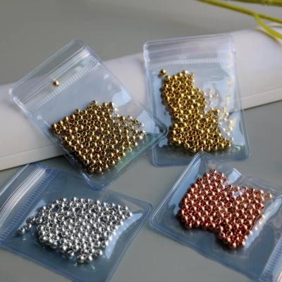 China METAL GOLD Stainless Steel Round Spacer Silver Plated Loose Bead 2mm 3mm 4mm 5mm 6mm 8mm 10mm 12mm For Jewelry Making for sale