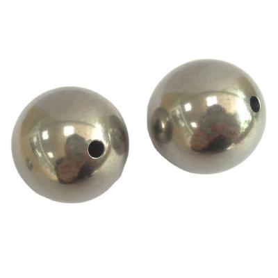 China Jewelry Wholesale OEM Perforated 30mm Solid Stainless Steel Metal Drilled Ball 32mm With Hole for sale