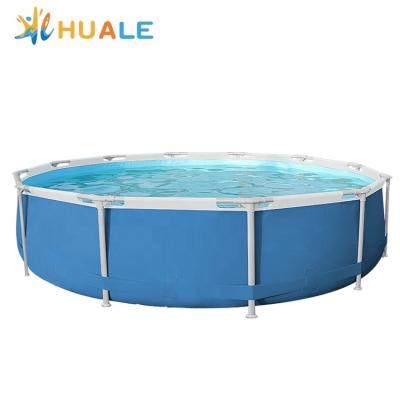 China Plato 0.9mm PVC Tarpaulin Over Ground Frame Metal Pool Outdoor And Indoor Swimming Pool For Garden for sale