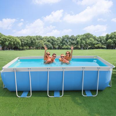 China Heavy Duty Custom Outdoor PVC Family Use Self Assembly Over Ground Pool Inflatable Swimming Pools Set for sale