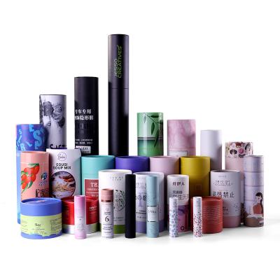 China Handmade Cheap Renewable Degradable Kraft Paper Food Flower Spice Cylinder Paper Tube Package Box for sale