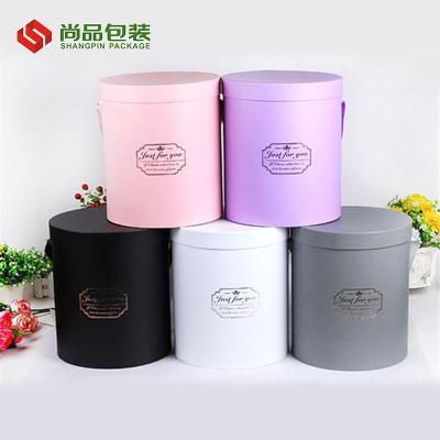 China Luxury Recyclable Velvet Rose Suede Bouquet Valentine's Day Round Ribbon Mother's Day Flower Gift Box Packaging for sale