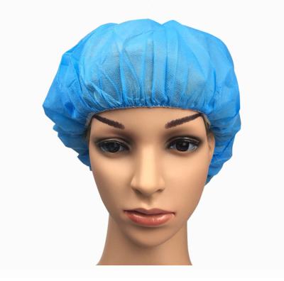 China 2020 Single Elastic Blue Nonwoven Disposable Buffy Cap Cleanrooms Food Service Protective Medical Materials And Accessories PP 10-14 Gsm TLY for sale