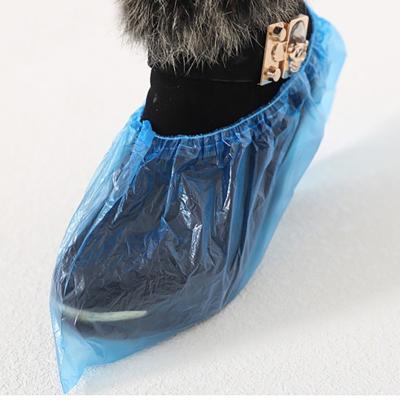 China Machine Made Disposable Blue Shoe Cover Shoe Cover Anti Slip Plastic Cleaning Safety Cover for sale