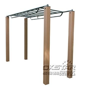 China outdoor wooden fitness equipment--WPC wood ladder outdoor fitness for sale