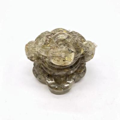 China Feng Shui Wholesale Resin Feng Shui Healing Quarter Animal Tumble Toad Natural Crystal Chips For Wedding Souvenirs Gift For Fengshui for sale