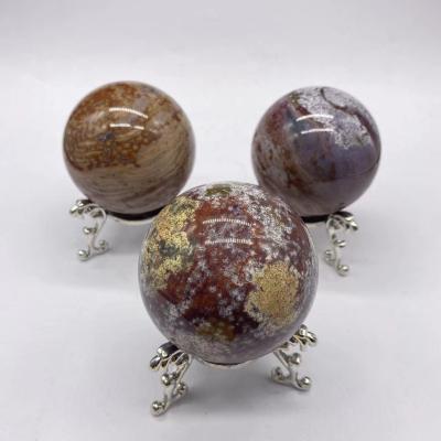 China Wholesale Natural Feng Shui Crystals Healing Stone Ocean Jasper Ball Spheres For Decoration feng shui for sale