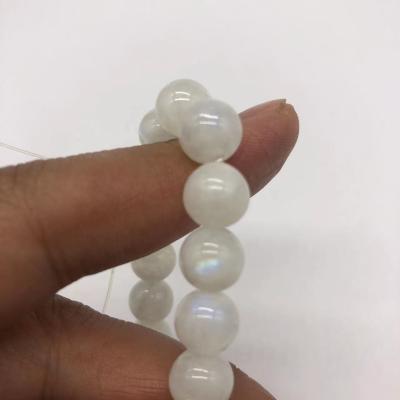 China Feng Shui Natural Stones Gemstone bead bracelet Healing Moonstone RoundBracelet Crystal Stretch Adjustable White for men women bracelets for sale