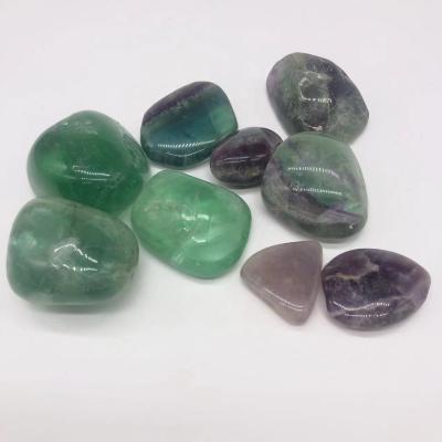 China Wholesale High Quality Feng Shui gemstone natural fluorite tumbled stones Reiki healing tumbled stone fengshui for sale